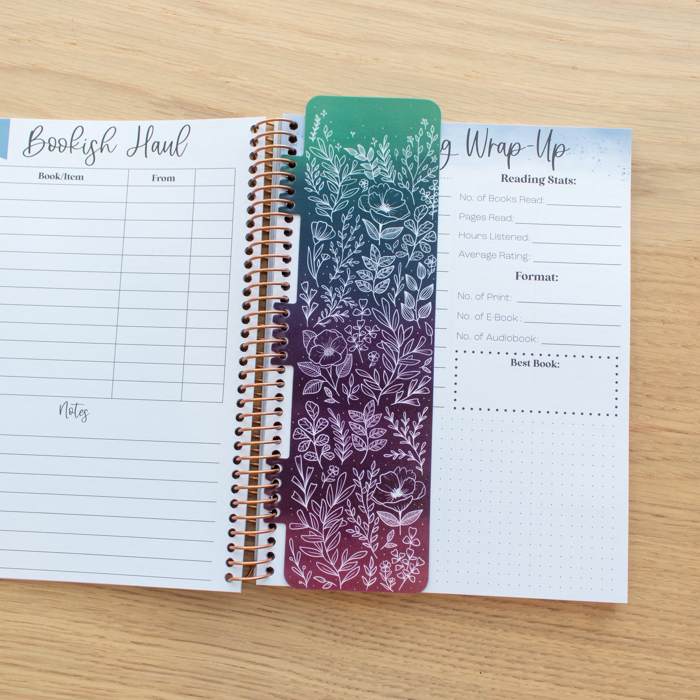 Floral Gradient Snap-In Novel Companion Bookmark