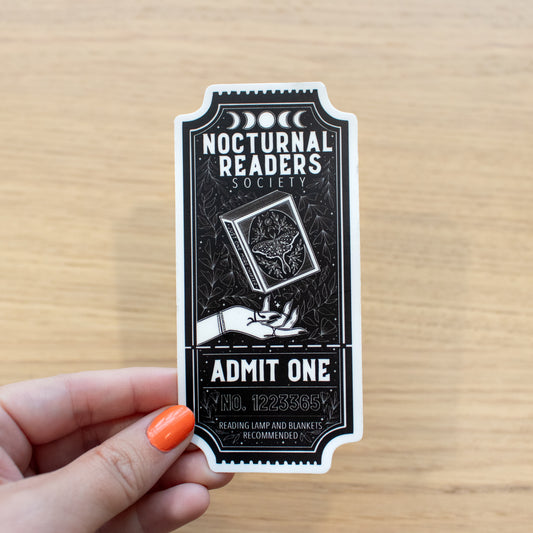 Nocturnal Readers Society Ticket - Vinyl Sticker