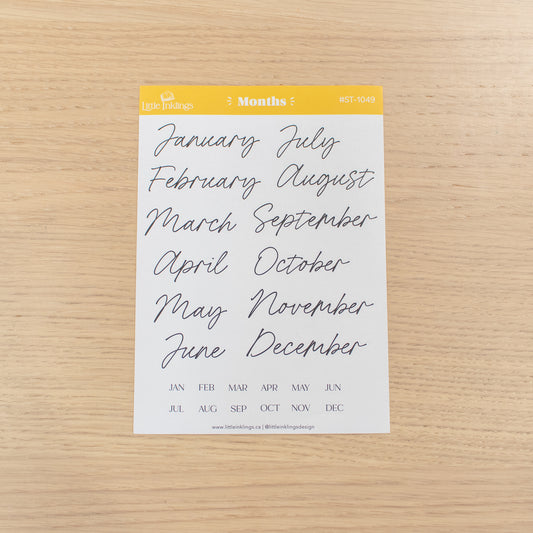 Month Titles - Planner Stickers