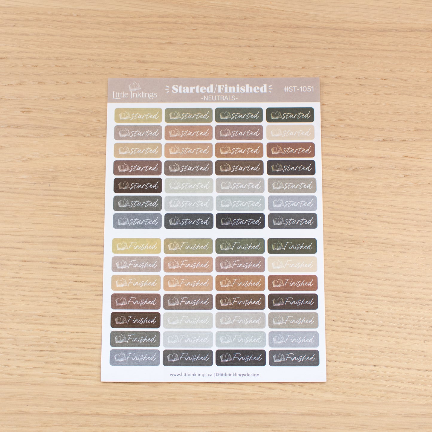 Started/Finished - Neutrals - Planner Stickers
