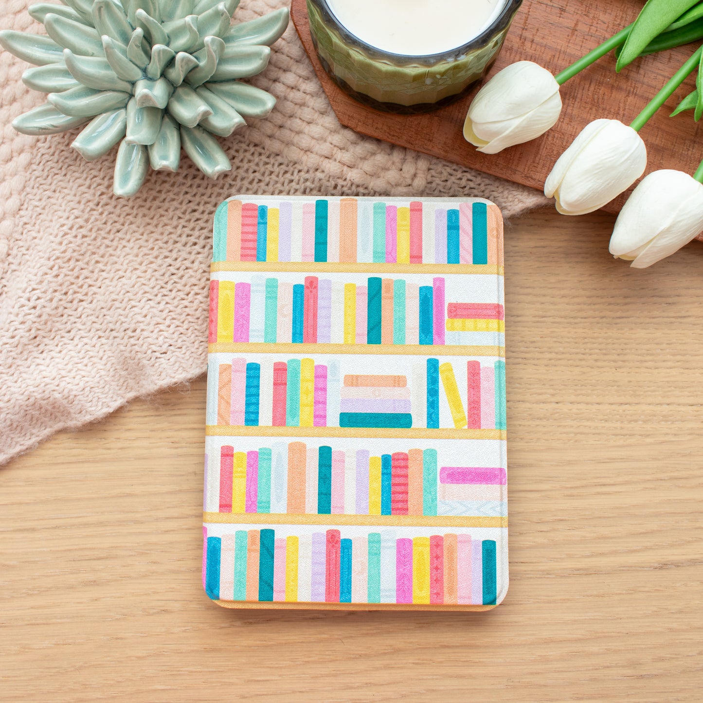 Bright Bookshelf Kindle Case