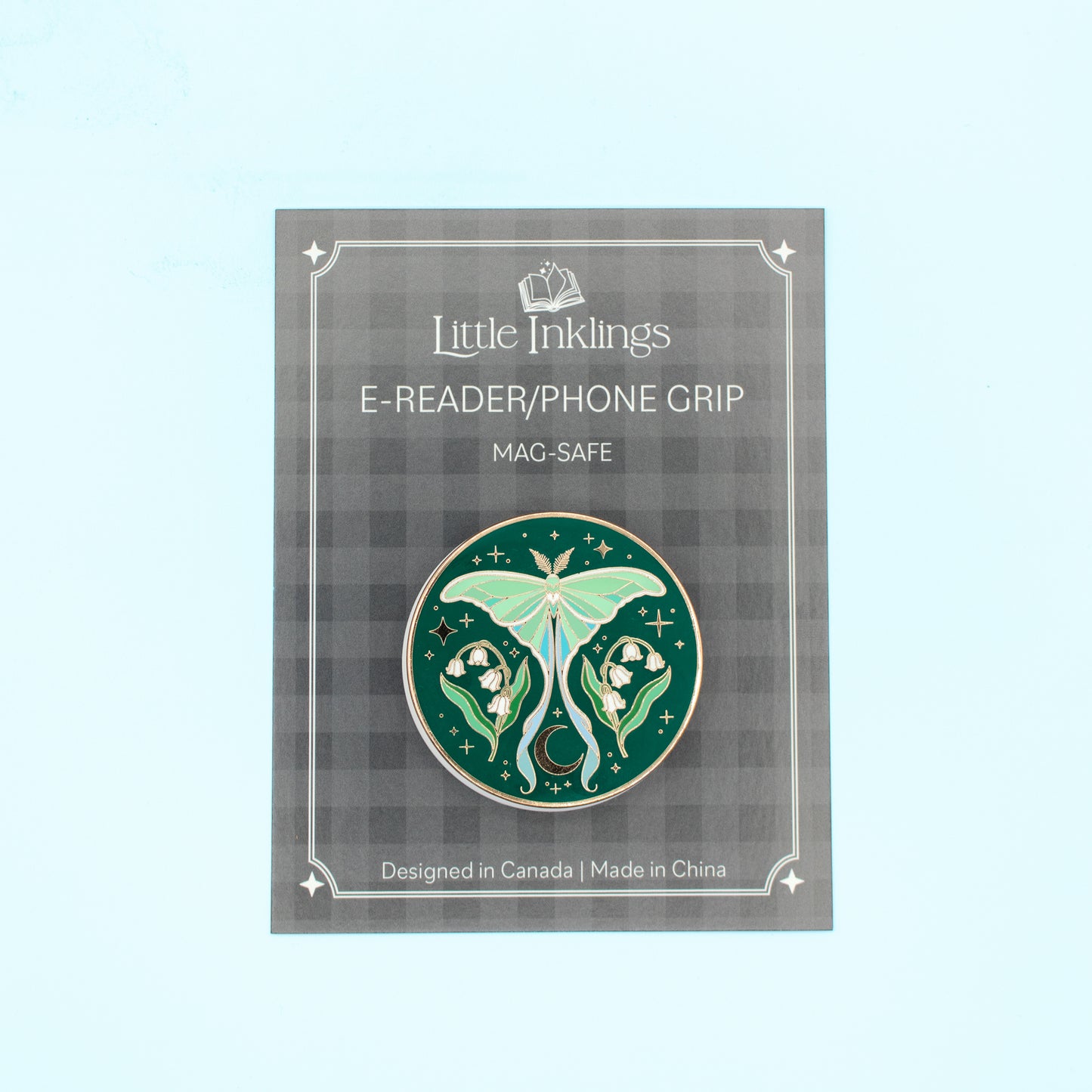 Ethereal Moth Phone/E-Reader Enamel Grip