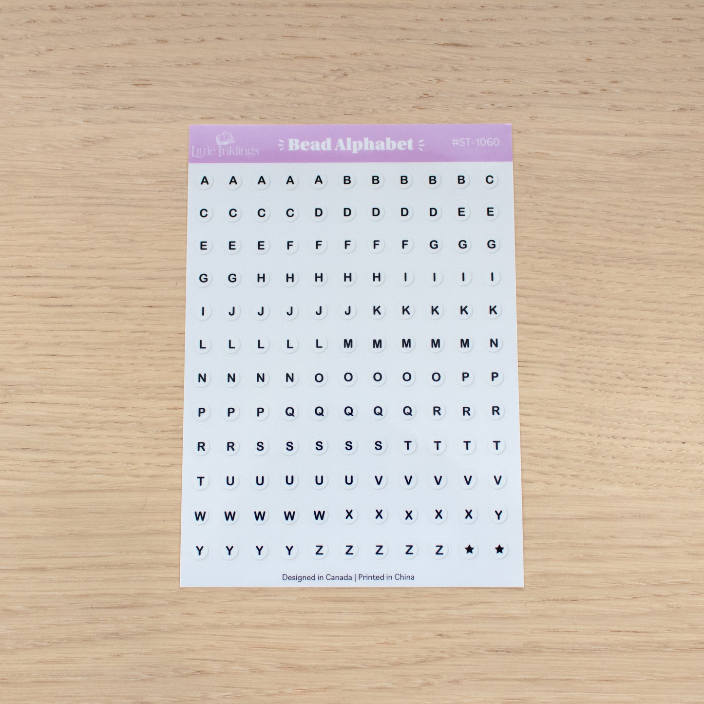 Bead Alphabet Clear Planner Stickers