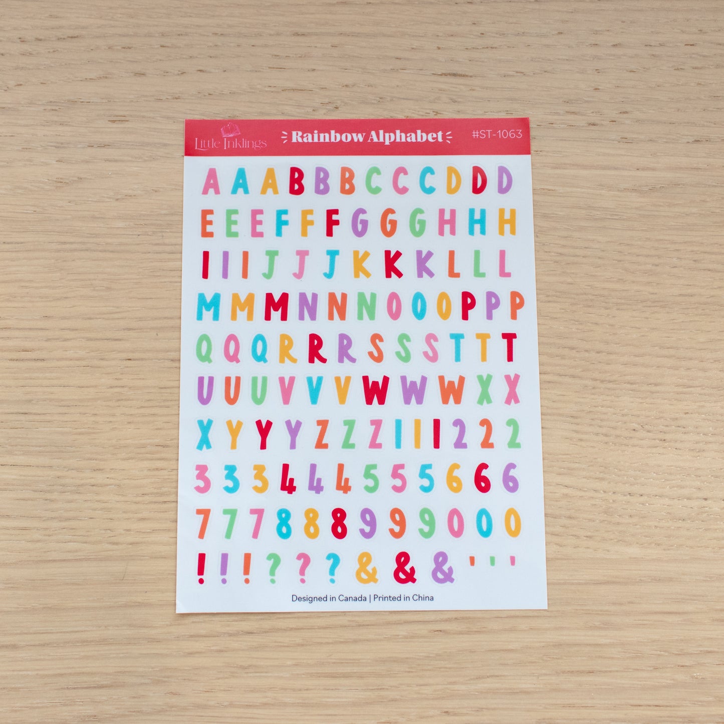 Rainbow Alphabet - Clear Planner Stickers