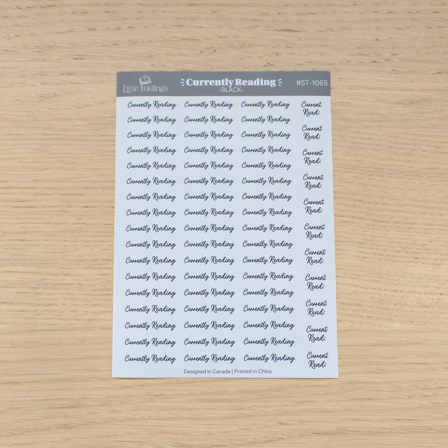 Currently Reading - Black - Planner Stickers
