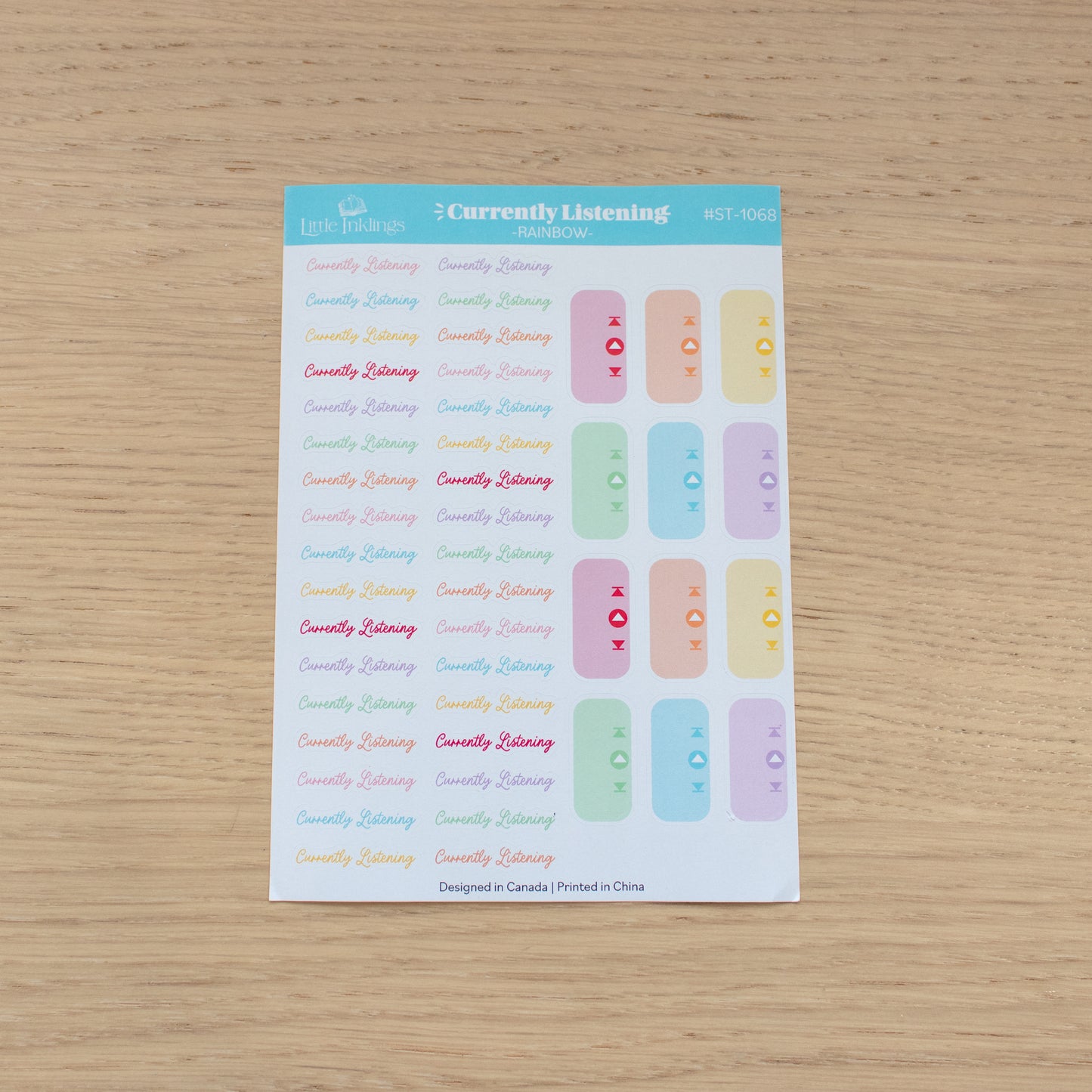 Currently Listening - Rainbow - Planner Stickers