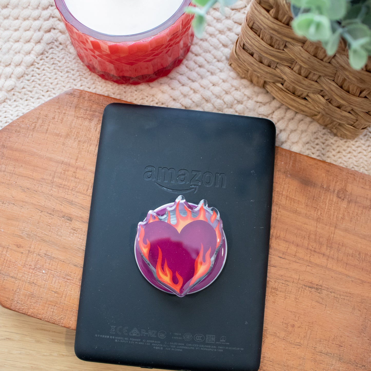 Fire Heart- Phone/E-Reader Grip
