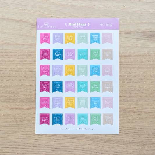 Mini Flags - Bookish - Planner Stickers