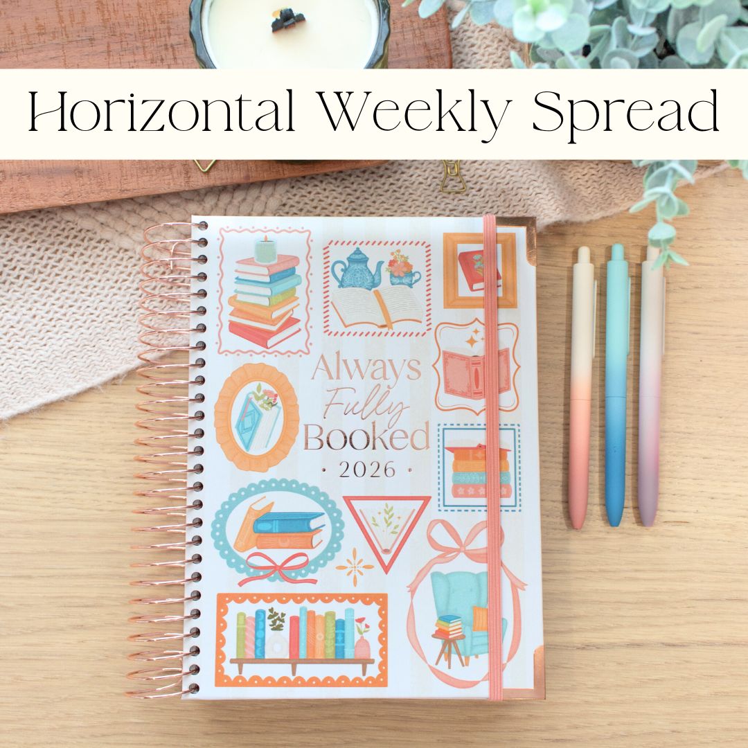 Always Fully Booked 2026 Planner - Bookish Frames - HORIZONTAL Layout
