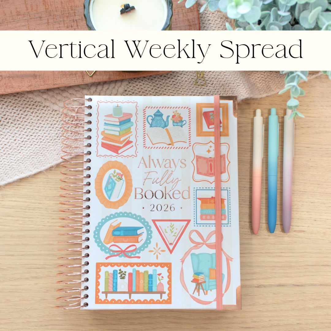 Always Fully Booked 2026 Planner - Bookish Frames - VERTICAL Layout