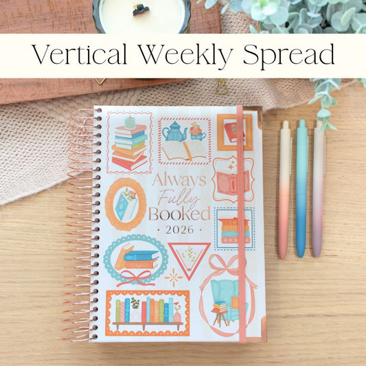 Always Fully Booked 2026 Planner - Bookish Frames - VERTICAL Layout