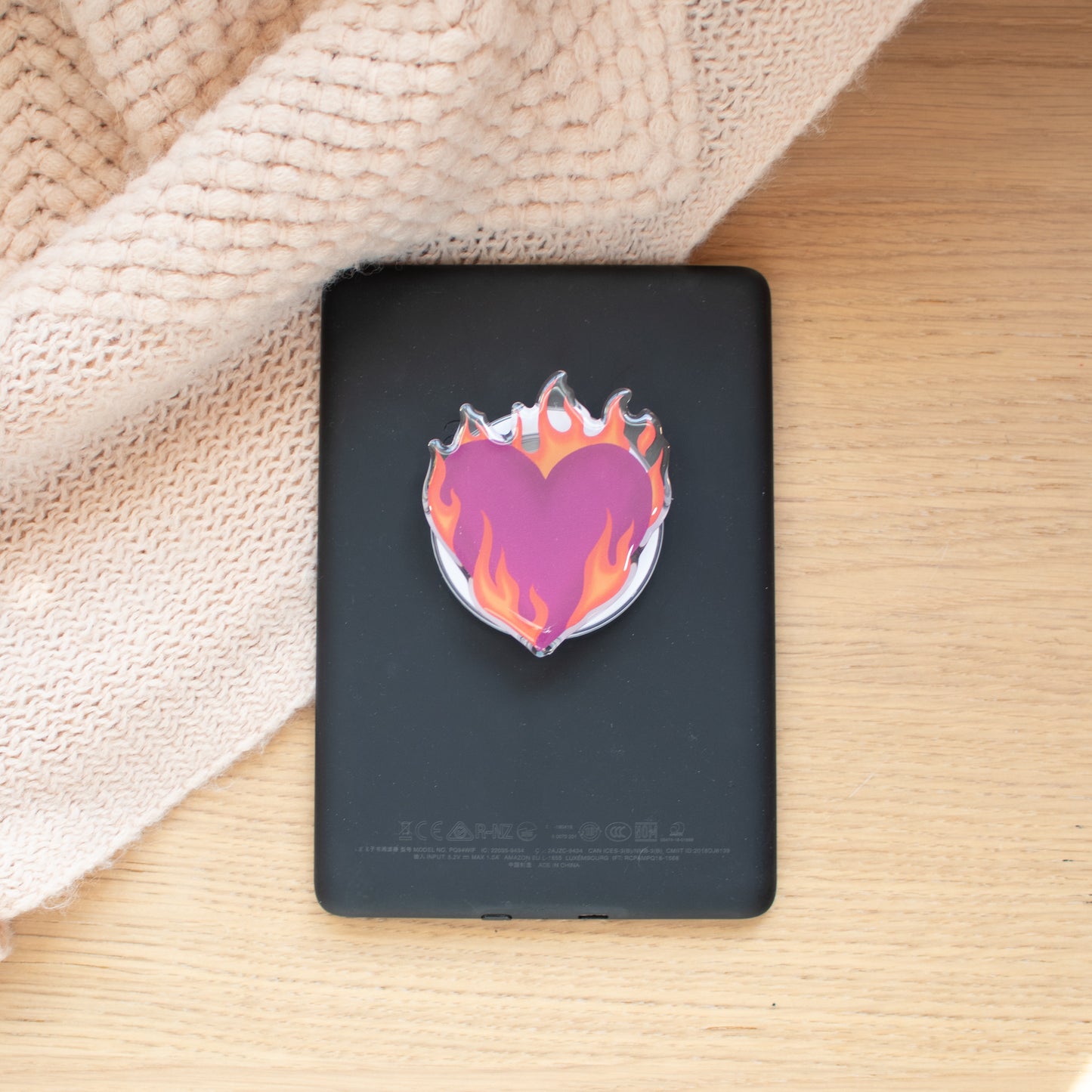 Fire Heart- Phone/E-Reader Grip