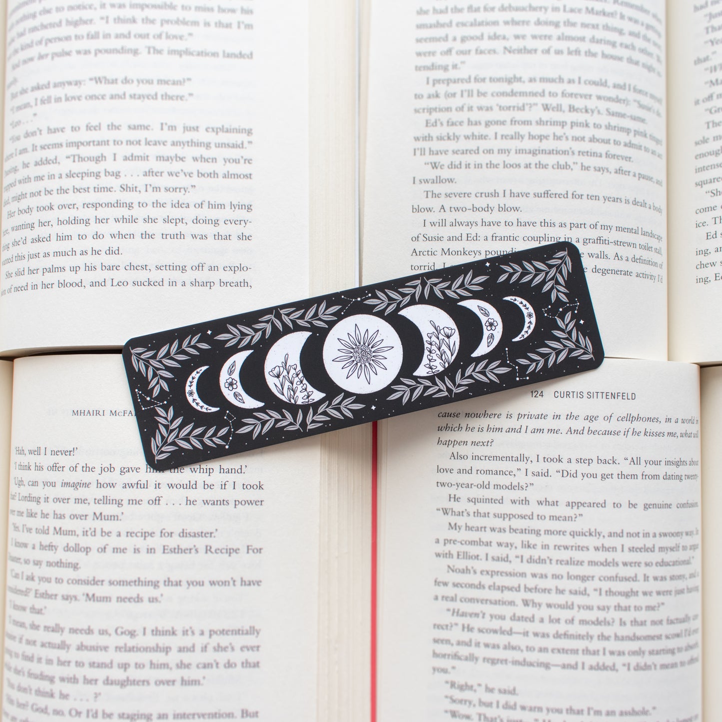 Floral Moon Phases Bookmark