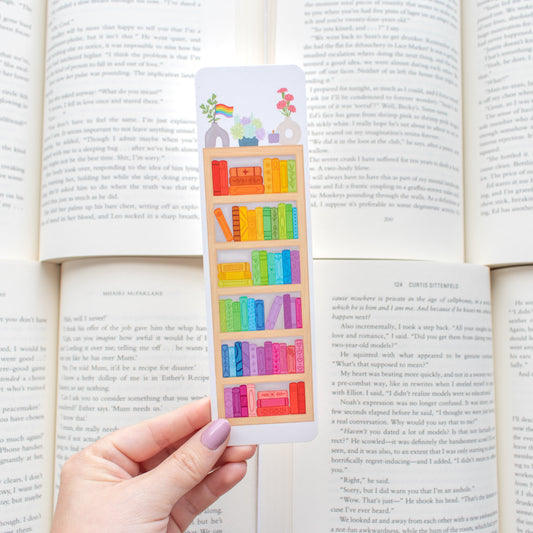 Rainbow Bookshelf Bookmark