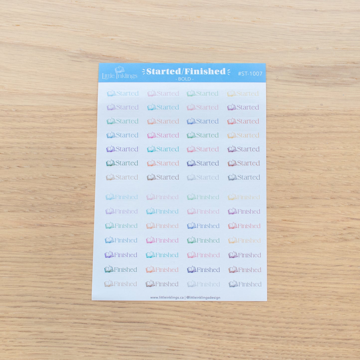 Started/Finished - BOLD - Planner Stickers - UPDATED