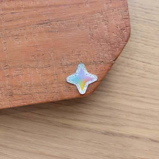 Rainbow Star - Mini Glitter Vinyl Sticker