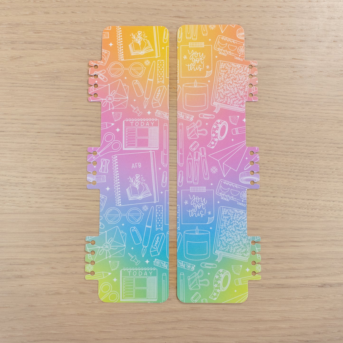 Rainbow Stationery Snap-In AFB Planner Bookmark