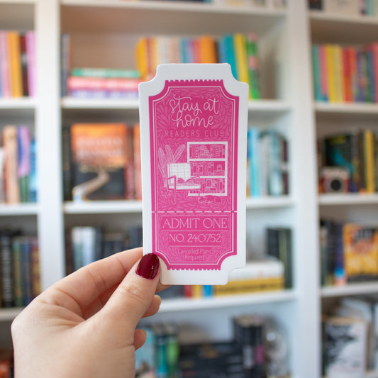 Stay-At-Home Readers Club Ticket - Vinyl Sticker