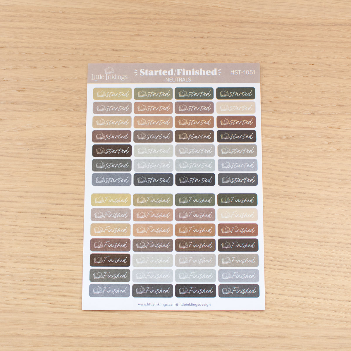 Started/Finished - Neutrals - Planner Stickers – Little Inklings Design