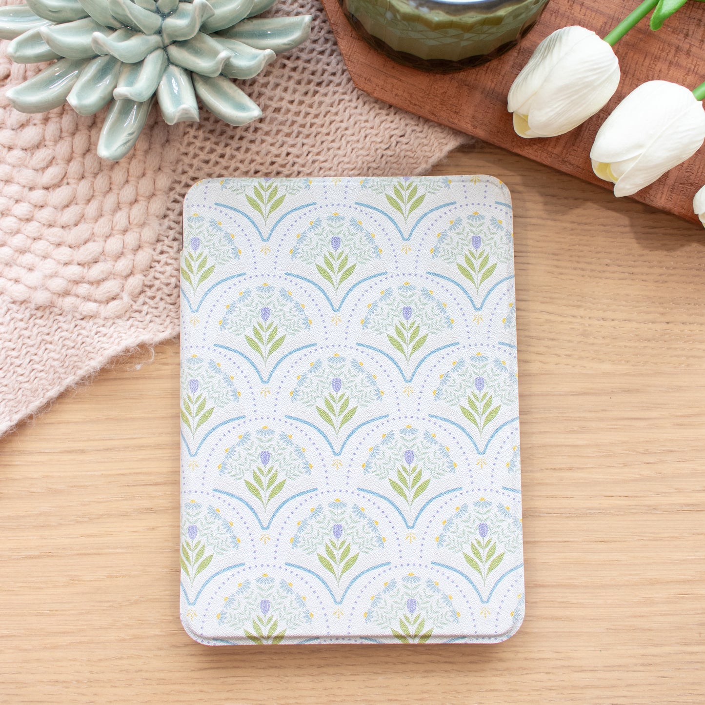 Blue Floral Pattern Kindle Case