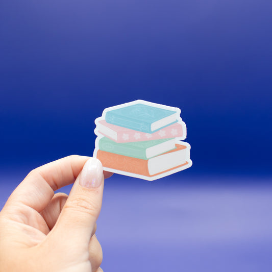 Book Pile - Vinyl Sticker