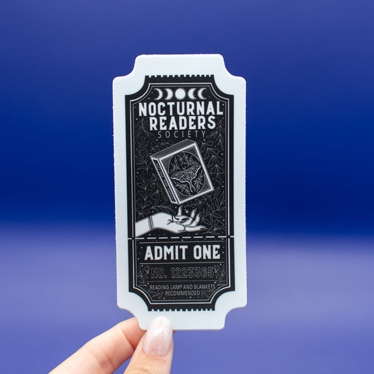 Nocturnal Readers Society Ticket - Vinyl Sticker