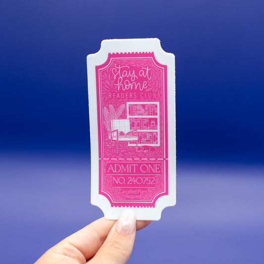 Stay-At-Home Readers Club Ticket - Vinyl Sticker