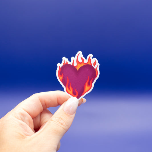 Fire Heart- Vinyl Sticker
