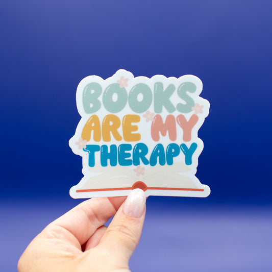 Books are my Therapy - Vinyl Sticker