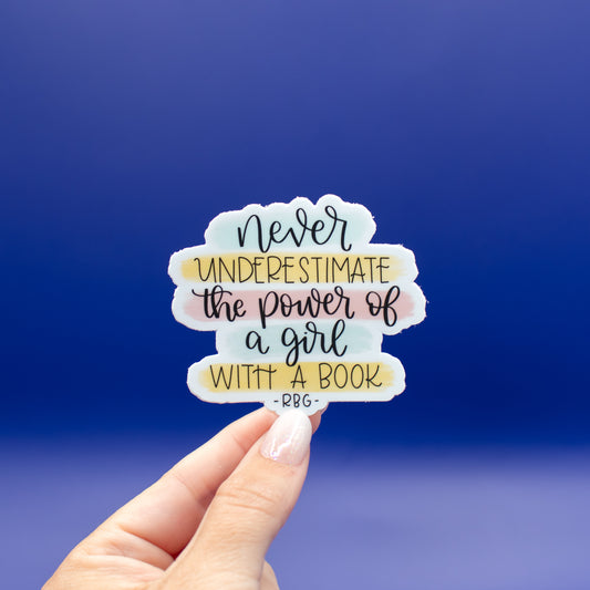 A Girl with a Book - Vinyl Sticker