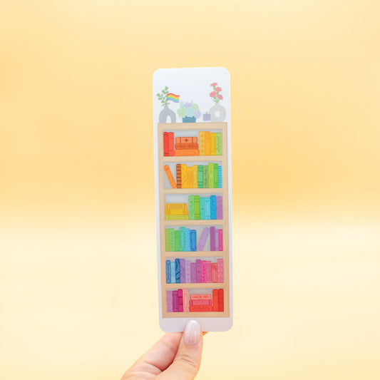 Rainbow Bookshelf Bookmark