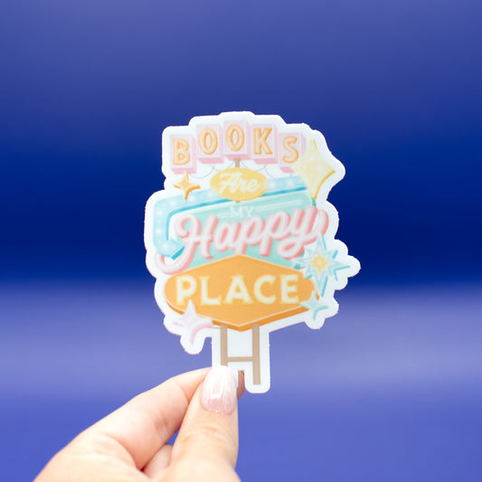Happy Place Sign Vinyl Sticker