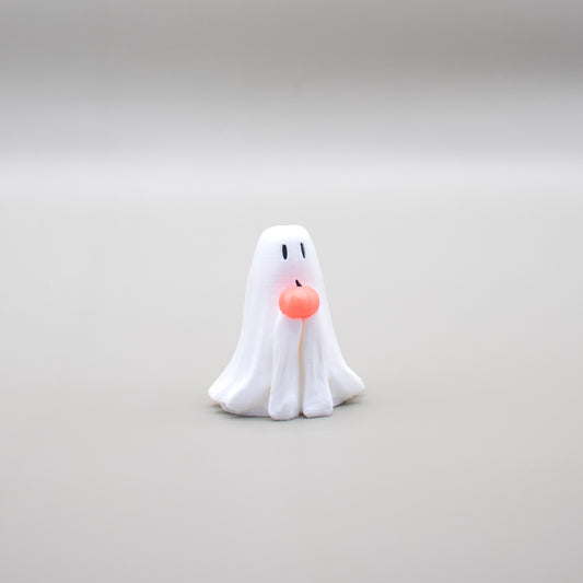 Ghost with Pumpkin Figurine - 3D Printed Shelf Decor