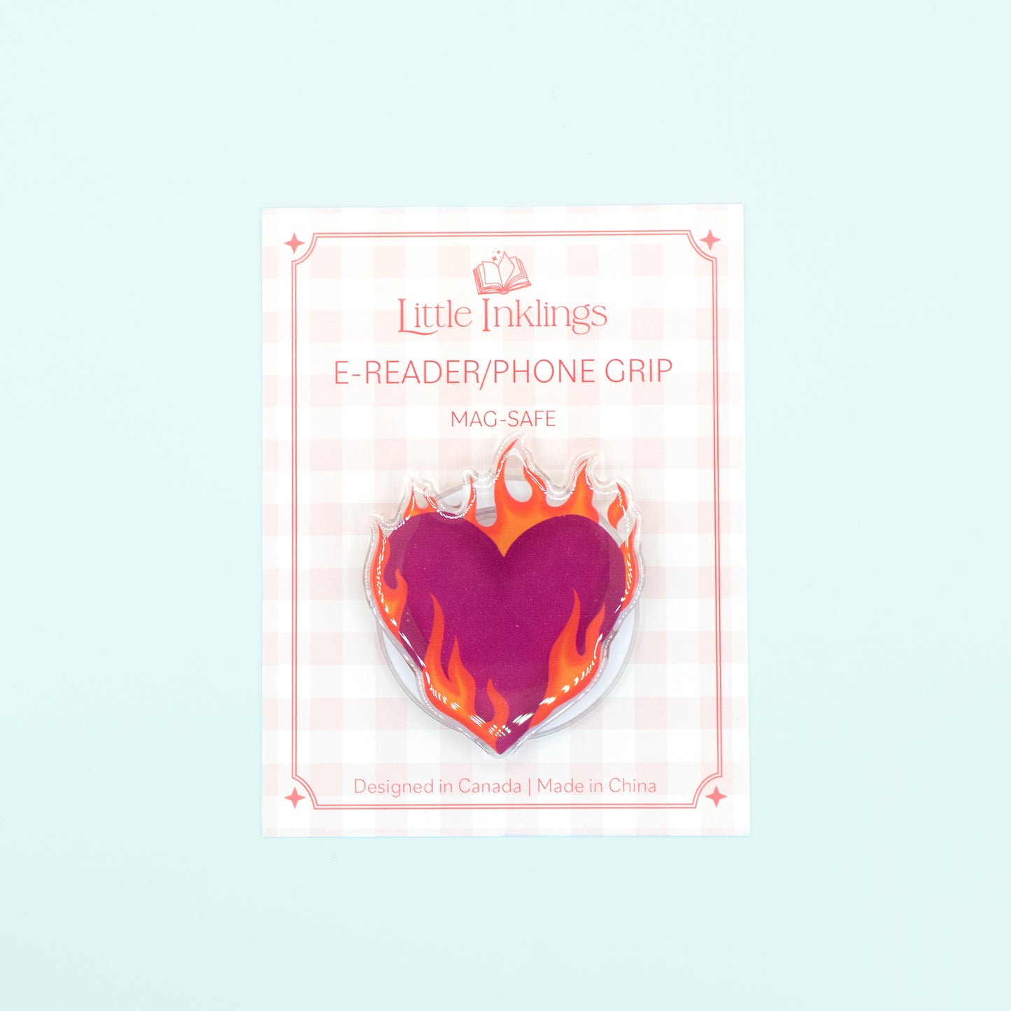 Fire Heart- Phone/E-Reader Grip