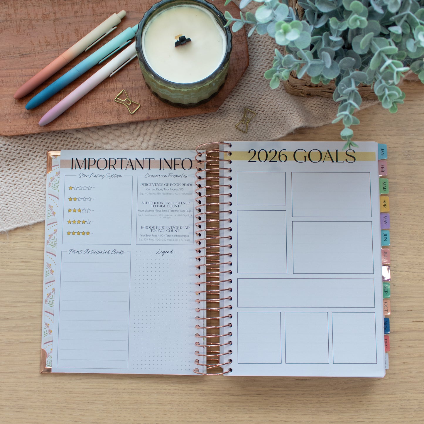 Always Fully Booked 2026 Planner - Bookish Frames - VERTICAL Layout