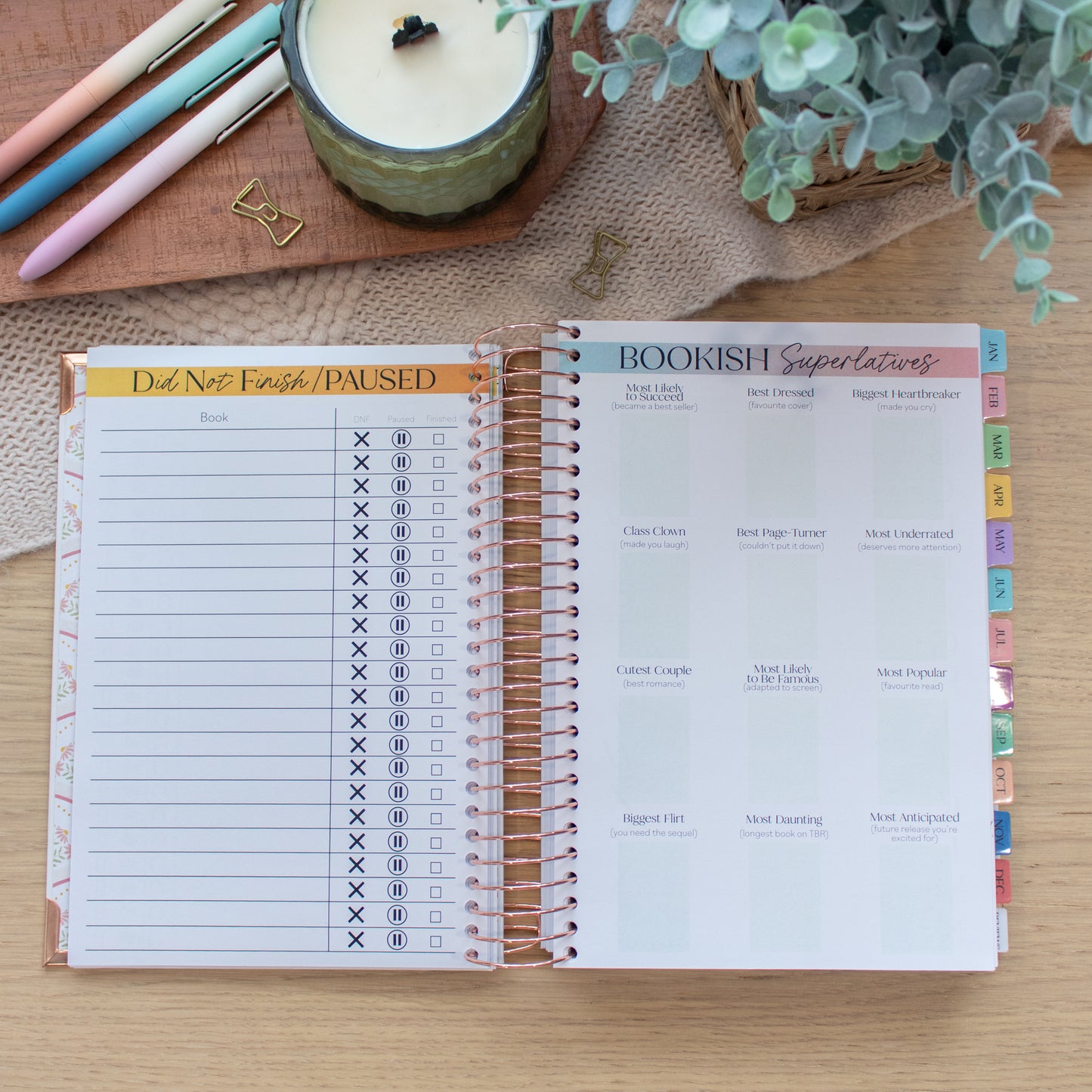 Always Fully Booked 2026 Planner - Bookish Frames - VERTICAL Layout
