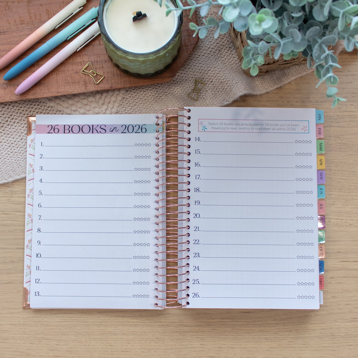Always Fully Booked 2026 Planner - Bookish Frames - VERTICAL Layout