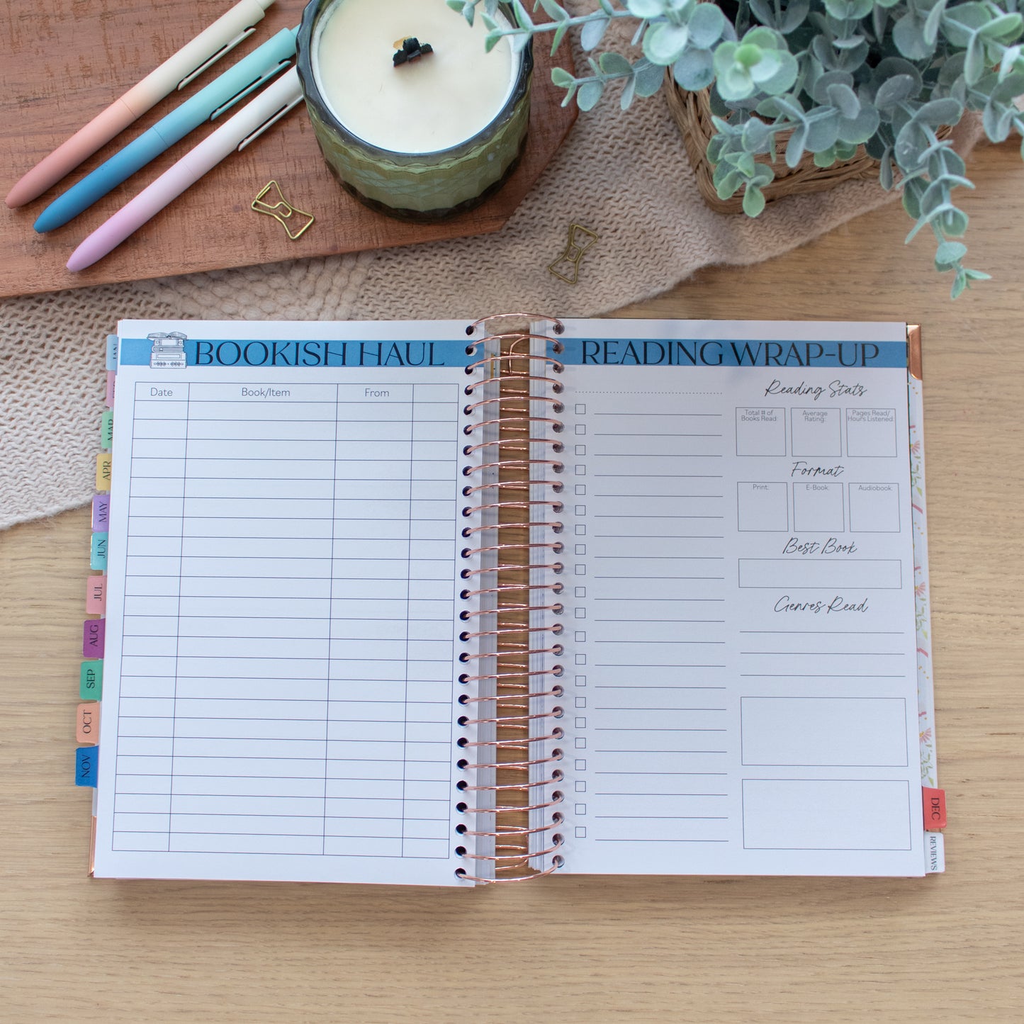 Always Fully Booked 2026 Planner - Bookish Frames - VERTICAL Layout