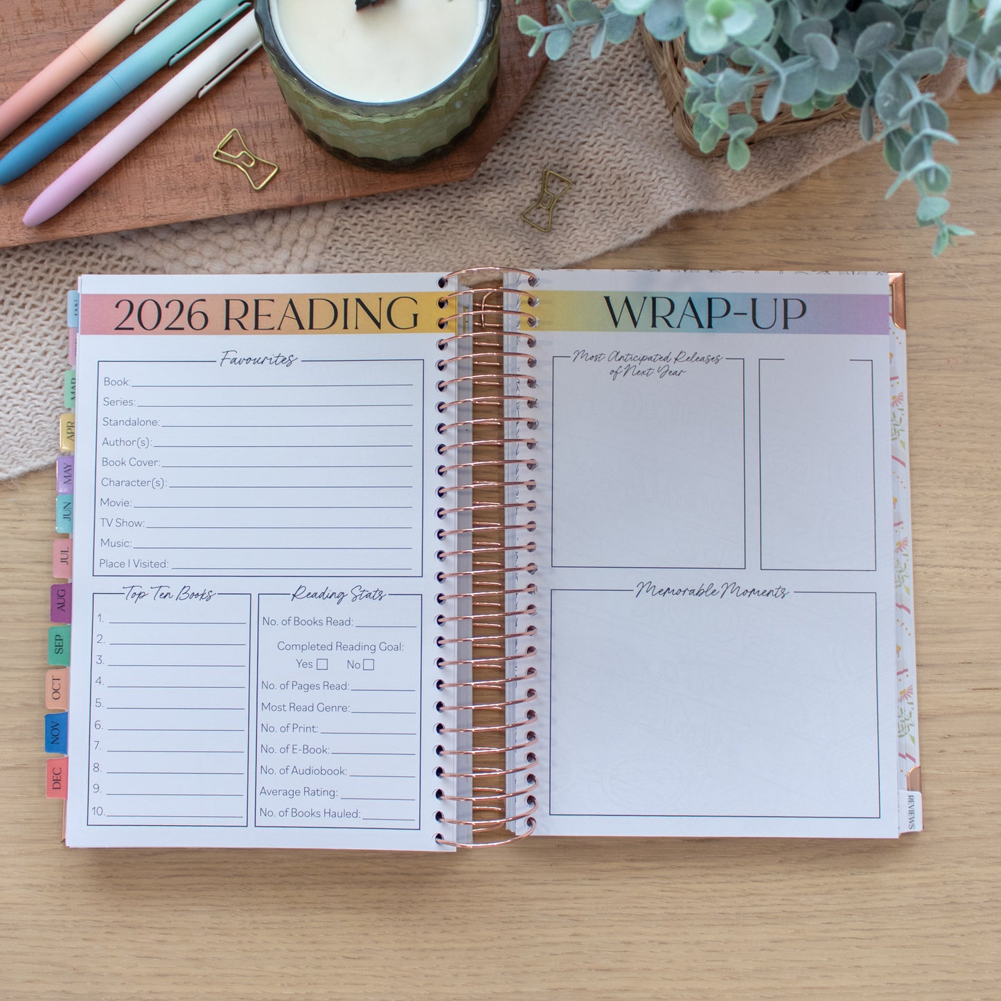 Always Fully Booked 2026 Planner - Bookish Frames - VERTICAL Layout