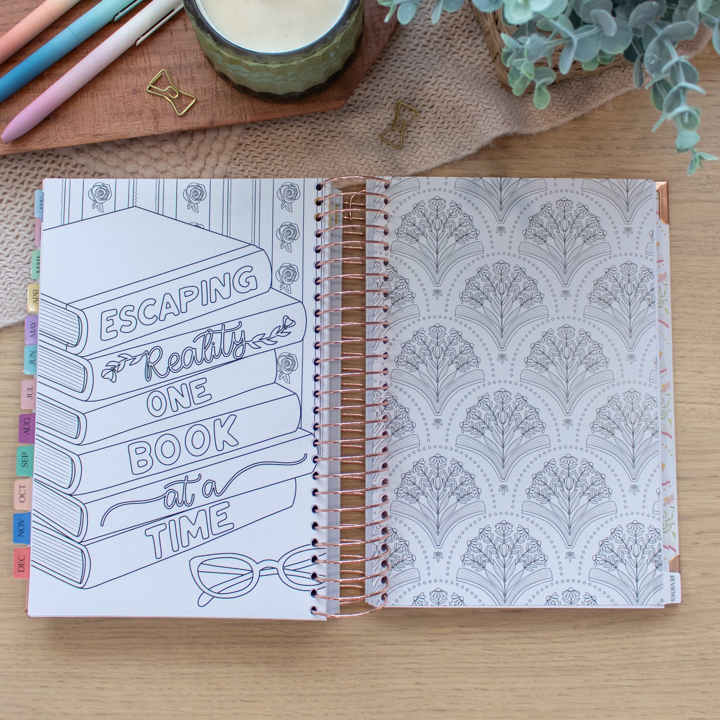 Always Fully Booked 2026 Planner - Bookish Frames - VERTICAL Layout