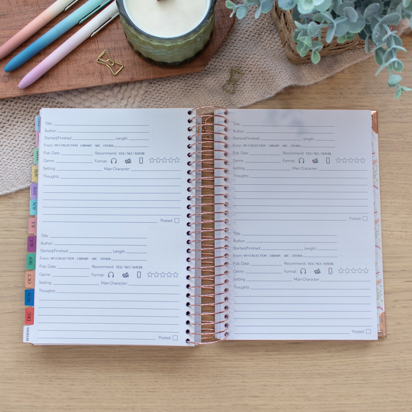 Always Fully Booked 2026 Planner - Bookish Frames - VERTICAL Layout