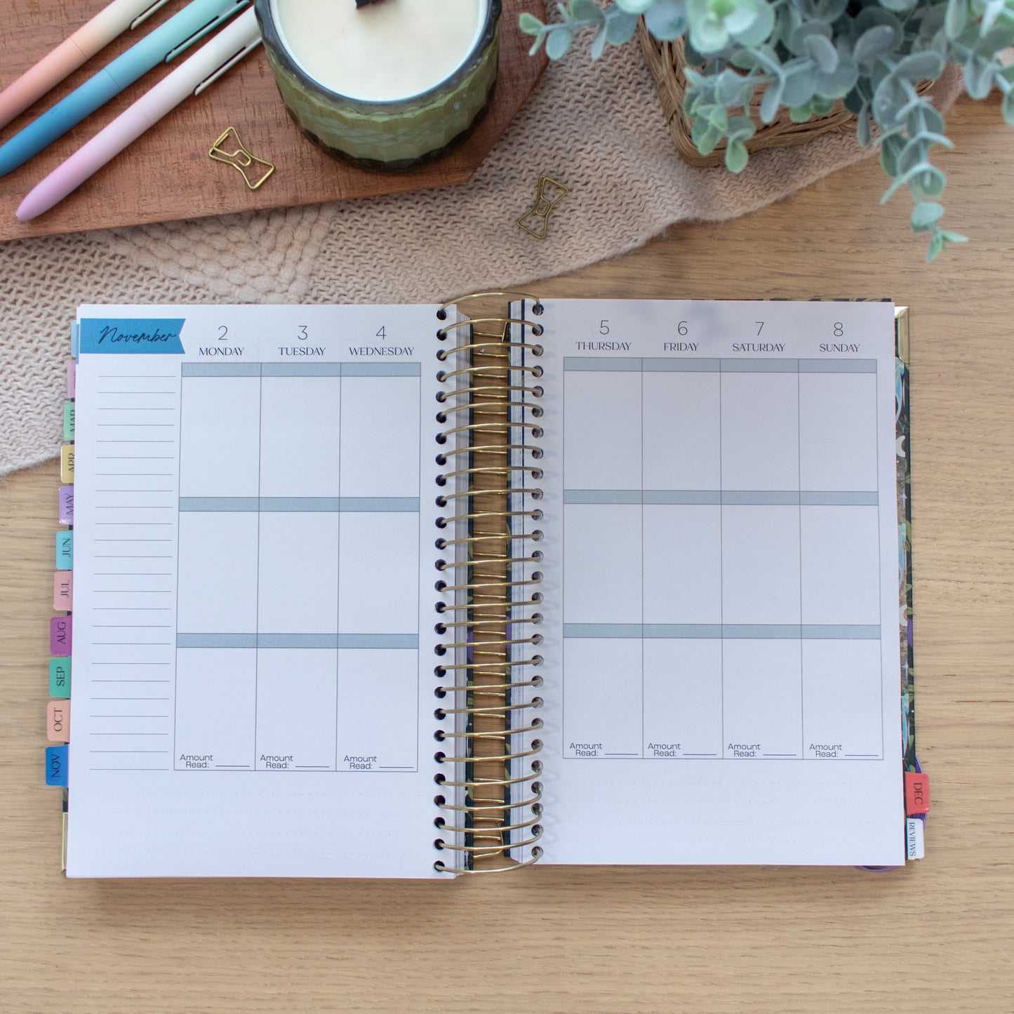 Always Fully Booked 2026 Planner - Bookish Frames - VERTICAL Layout