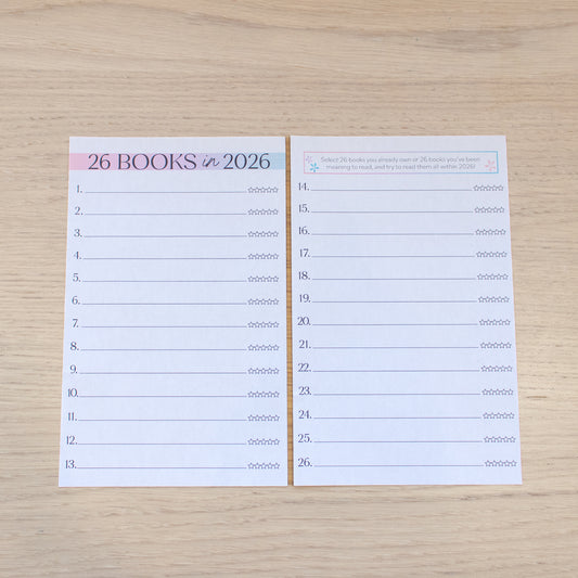 26 Books in 2026 Challenge for AFB/NC - DIGITAL PRINTABLE