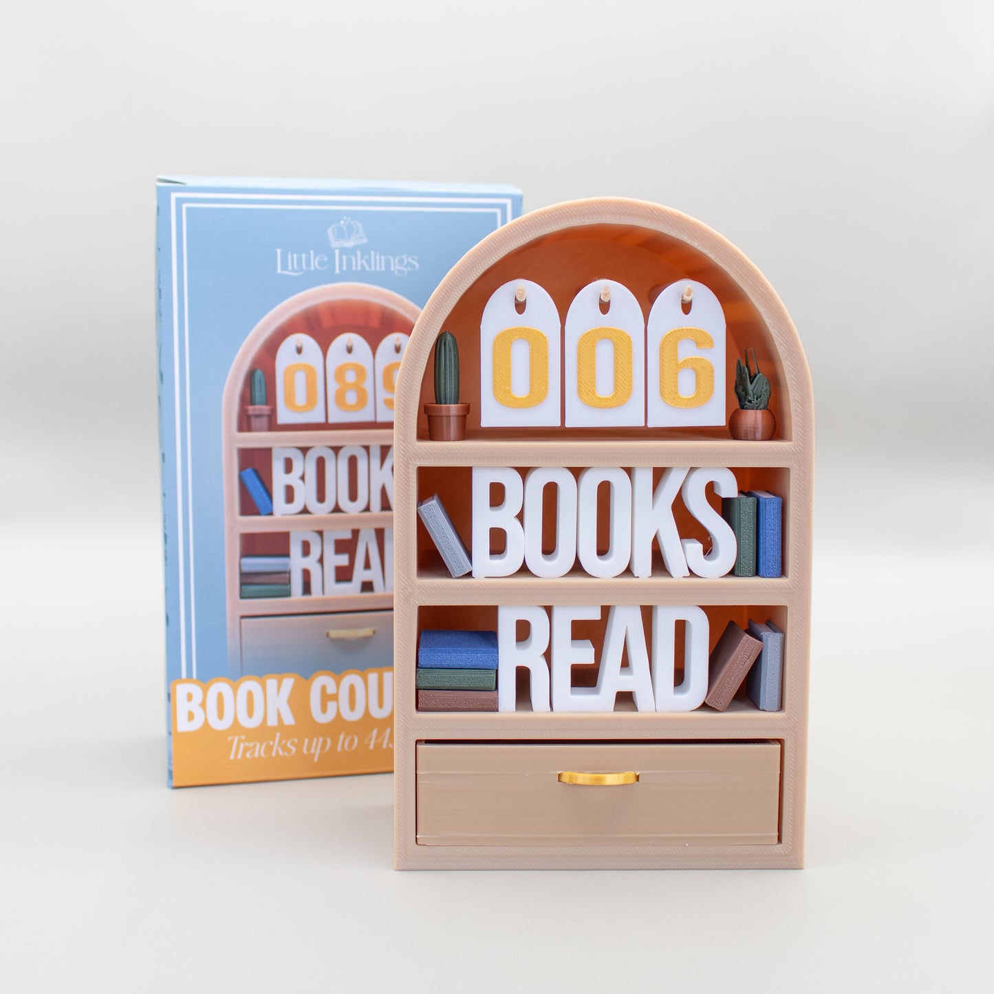 Book Counter - 3D Printed Shelf Decor