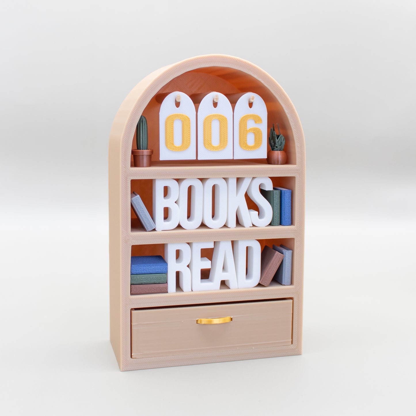 Book Counter - 3D Printed Shelf Decor