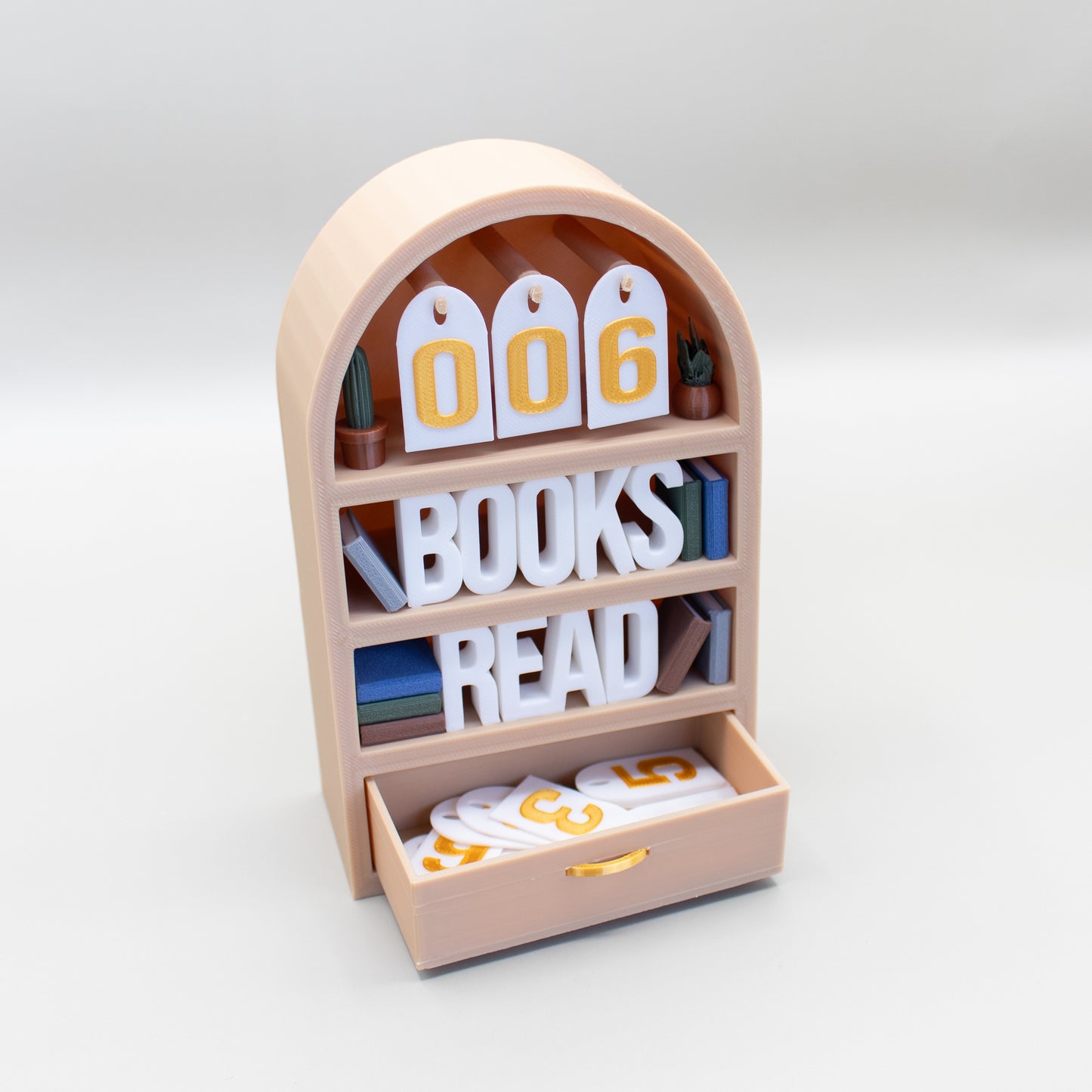 Book Counter - 3D Printed Shelf Decor