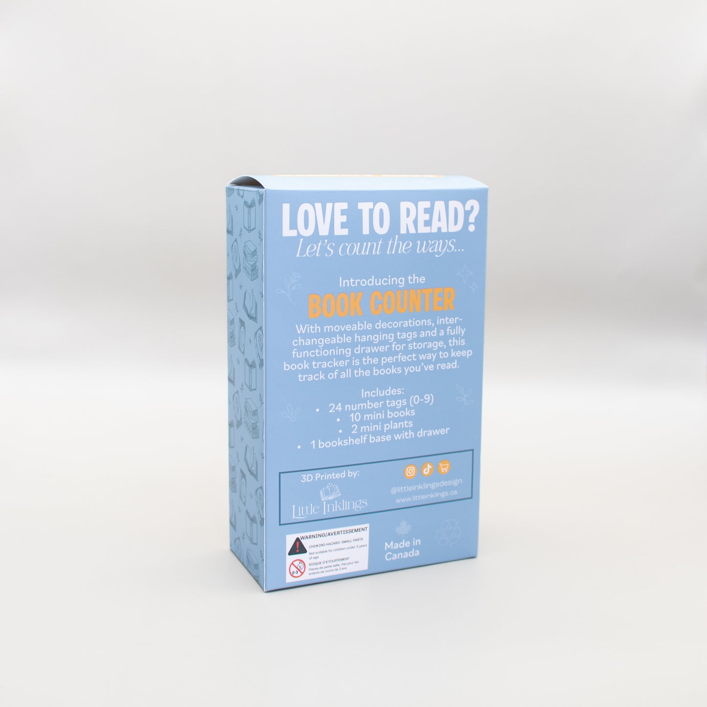 Book Counter - 3D Printed Shelf Decor