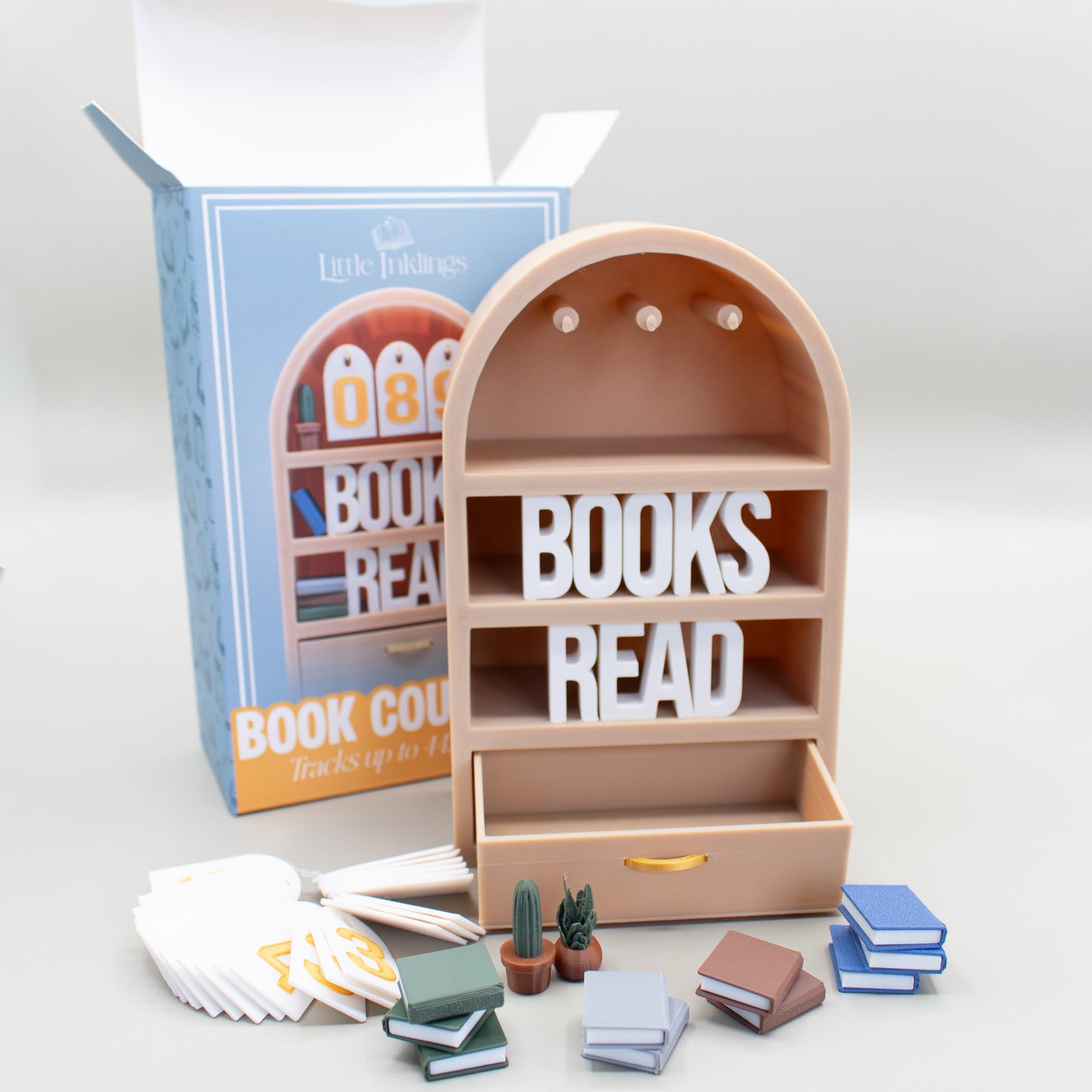 Book Counter - 3D Printed Shelf Decor