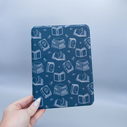 Navy Bookish Pattern Kindle Case