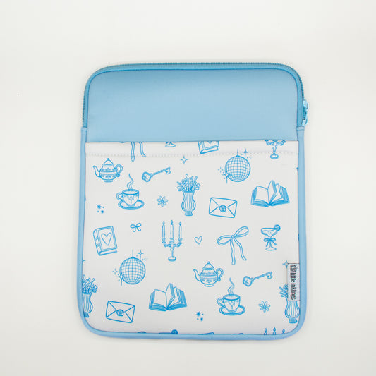 Book Pouch - Blue Doodles